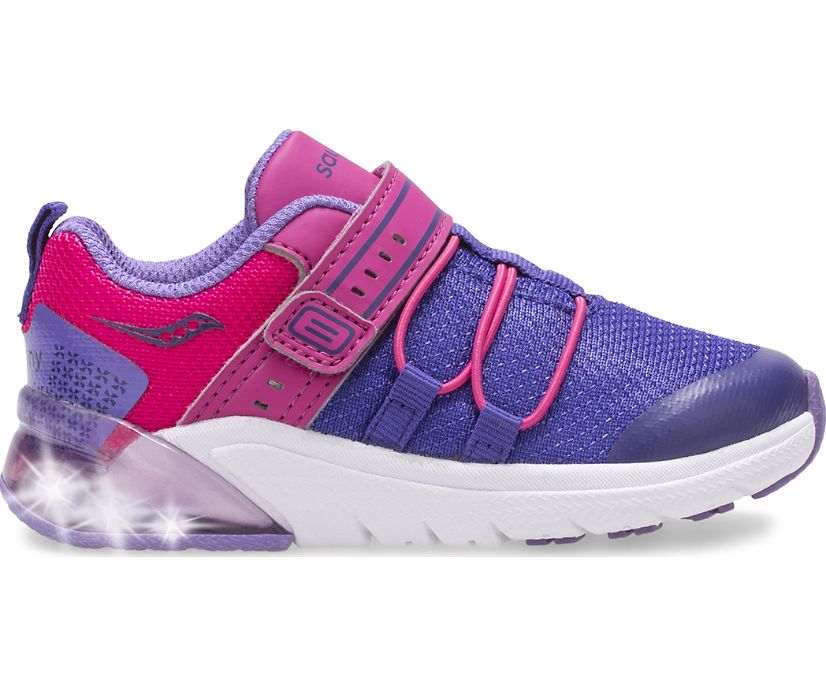 Tenis Saucony Flash Glow 2.0 Jr. Niños Morados Rosas | México 807QMAZ